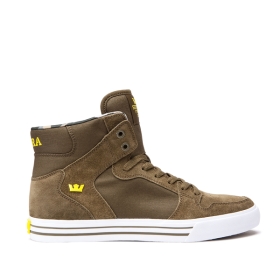 Supra VAIDER Høye Sneakers Herre Olivengrønne/Gull/Hvite | NO-38369